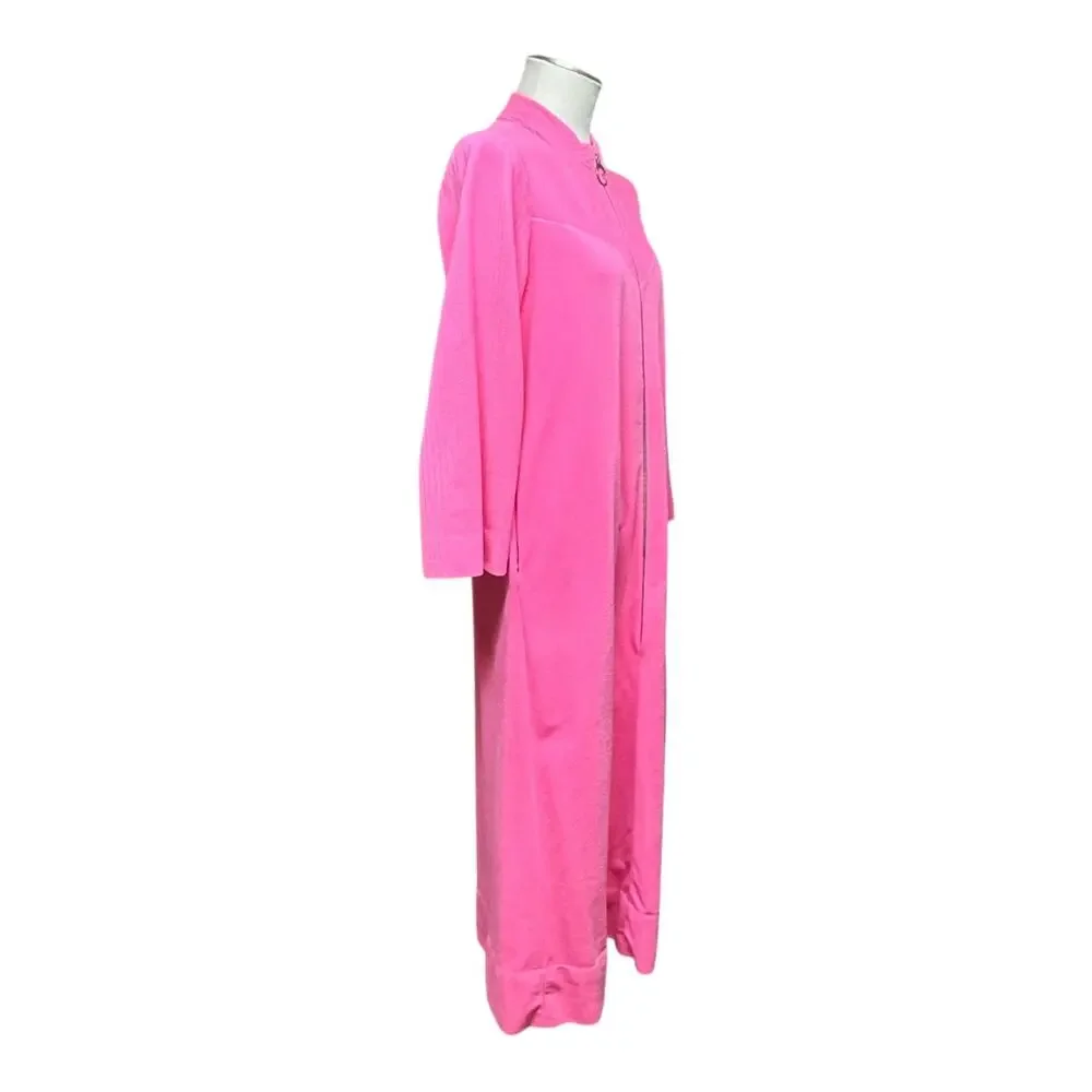 Vintage Vassarette Half Zip Full Length Robe Pink 12